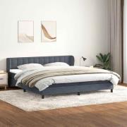 vidaXL Resårsäng med resårmadrasser mörkgrå 180x210 cm sammet