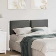 vidaXL Klädd sänggavel Vit och ljusgrå 120 cm Massiv furu