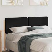 vidaXL Klädd sänggavel Brun och svart 140 cm Massiv furu