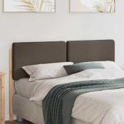 vidaXL Klädd sänggavel Brun och Taupe 120 cm Massiv furu