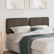 vidaXL Klädd sänggavel Brun och Taupe 120 cm Massiv furu
