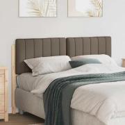 vidaXL Klädd sänggavel Brun och Taupe 135 cm Massiv furu