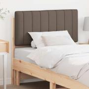 vidaXL Klädd sänggavel med huvudgavel Brun och Taupe 90 cm Massiv furu