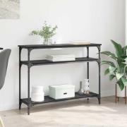 vidaXL Konsolbord med hylla Svart Ek 100 x 29 x 75 cm Konstruerat trä