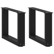 vidaXL Soffbordsben U-formade 2 st svarta 40x(30-31) cm stål