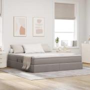 vidaXL Förvaringssäng med madrass Taupe 160 x 200 cm Polyester