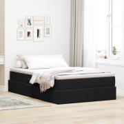 vidaXL Förvaringssäng med madrass Svart 120 x 190 cm Sammet