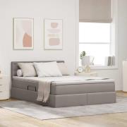 vidaXL Förvaringssäng med madrass Taupe 140 x 200 cm Konstruerat trä