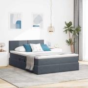 vidaXL Förvaringssäng med madrass Mörkgrå 140 x 190 cm Sammet