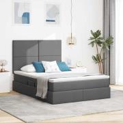 vidaXL Förvaringssäng med madrass Mörkgrå 140 x 200 cm Polyester