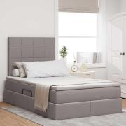 vidaXL Förvaringssäng med madrass Taupe 120 x 200 cm Polyester