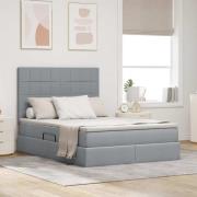 vidaXL Förvaringssäng med madrass Ljusgrå 140 x 190 cm Polyester