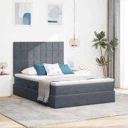 vidaXL Förvaringssäng med madrass Mörkgrå 140 x 200 cm Sammet
