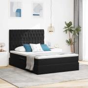 vidaXL Förvaringssäng med madrass Svart 140 x 200 cm Sammet