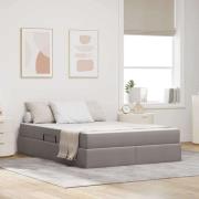 vidaXL Förvaringssäng med madrass Taupe 140 x 200 cm Polyester
