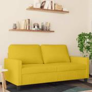 vidaXL 2-sitssoffa gul 140 cm sammet