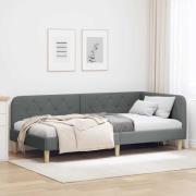 vidaXL Hörn Sängram Mörkgrå 100 x 200 cm tyg