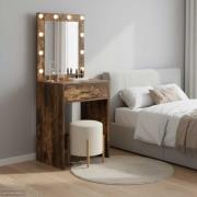 vidaXL Sminkbord Rökfärgad ek 50 x 41 x 135 cm Konstruerat trä