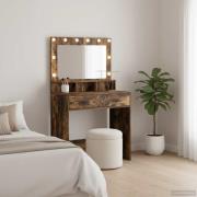 vidaXL Smyckebord med låda Rökt ek 79 x 41 x 135 cm Konstruerat trä