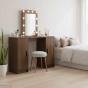 vidaXL Smyckebord med lagring Brun 102 x 33 x 135 cm Konstruerat trä