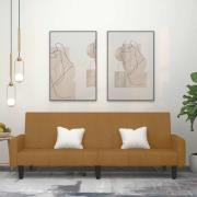 vidaXL Bäddsoffa 2-sits brun sammet