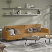 vidaXL Bäddsoffa 2-sits brun sammet