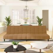 vidaXL Bäddsoffa 2-sits brun sammet