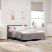 vidaXL Bäddfjäder med madrass med led Taupe 140 x 200 cm tyg