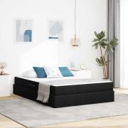 vidaXL Förvaringssäng med madrass Svart 140 x 190 cm Polyester