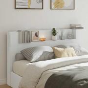 vidaXL Huvudgavel med hylla Vit 180 x 16,5 x 103,5 cm Konstruerat trä