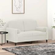 vidaXL Prydnadskuddar 2 st gräddvit Ø15x50 cm sammet