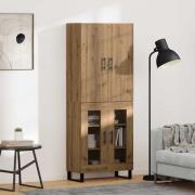vidaXL Skåp 2 pcs Artisan Ek Konstruerat trä och glas