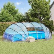 vidaXL Pooltält Dome Transparent 640 x 432 x 205 cm PVC