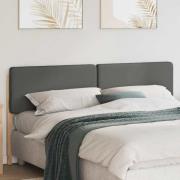 vidaXL Klädd sänggavel Brun och ljusgrå 180 cm Massiv furu