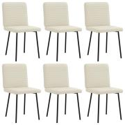 vidaXL Matstolar 6 st gräddvit sammet
