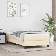 vidaXL Boxspring-sängram cremefärgad 80x200 cm tyg