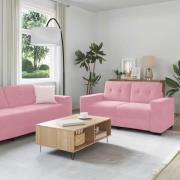 vidaXL Soffset 3 pcs Rosa 221 x 80 x 80 cm Sammet