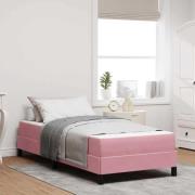 vidaXL Bäddfjäder med madrass Rosa 90 x 220 cm tyg