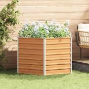 vidaXL Höjd Trädgårdsbädd Ljusbrun 129 x 129 x 77 cm Galvaniserat Stål