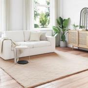 vidaXL Fusk-kaninpälsmatta Olite Taupe 200 x 200 cm Polyester