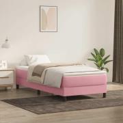 vidaXL Resårsäng utan madrass rosa 90x220 cm sammet