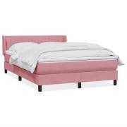 vidaXL Ramsäng med madrass rosa 140x220 cm sammet