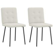 vidaXL Matstolar 2 st gräddvit sammet