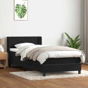 vidaXL Ramsäng med madrass svart 90x210 cm sammet