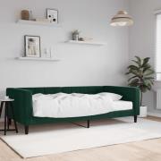 vidaXL Dagbädd med madrass mörkgrön 100x200 cm sammet