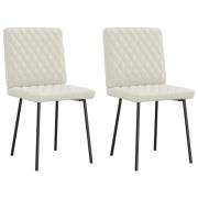 vidaXL Matstolar 2 st gräddvit sammet