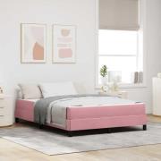vidaXL Bäddfjäder med madrass Rosa 140 x 220 cm tyg