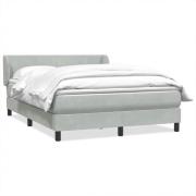 vidaXL Ramsäng med madrass ljusgrå 160x210 cm sammet
