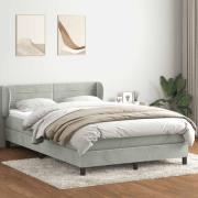 vidaXL Ramsäng med madrass ljusgrå 160x210 cm sammet