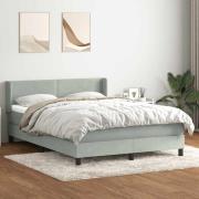vidaXL Ramsäng med madrass ljusgrå 160x210 cm sammet
